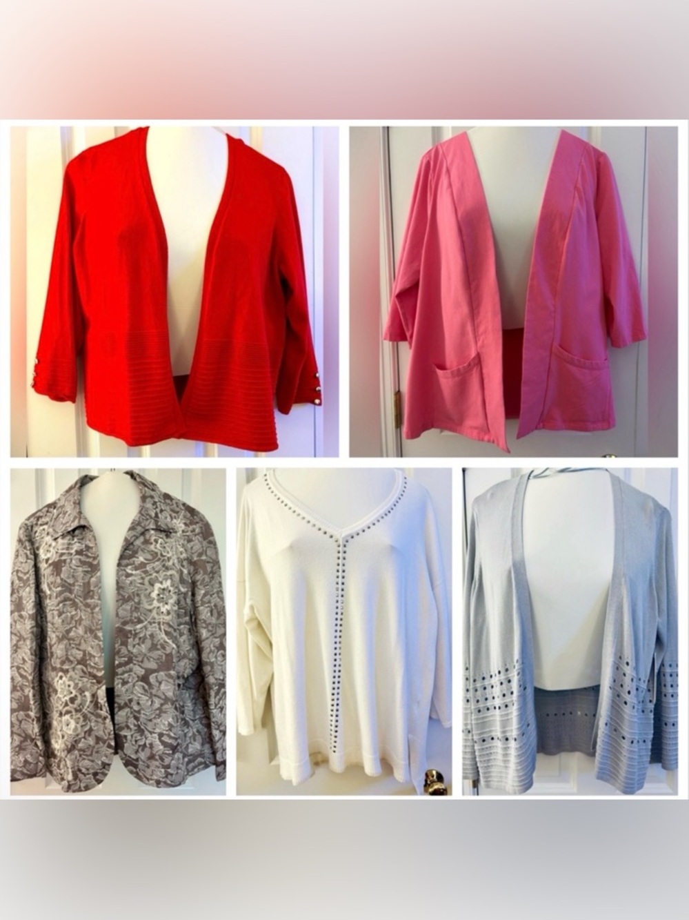 Liz Claiborne & More 5-pc. Bundle Cardigans Sweaters Blazers large Retail = $275
